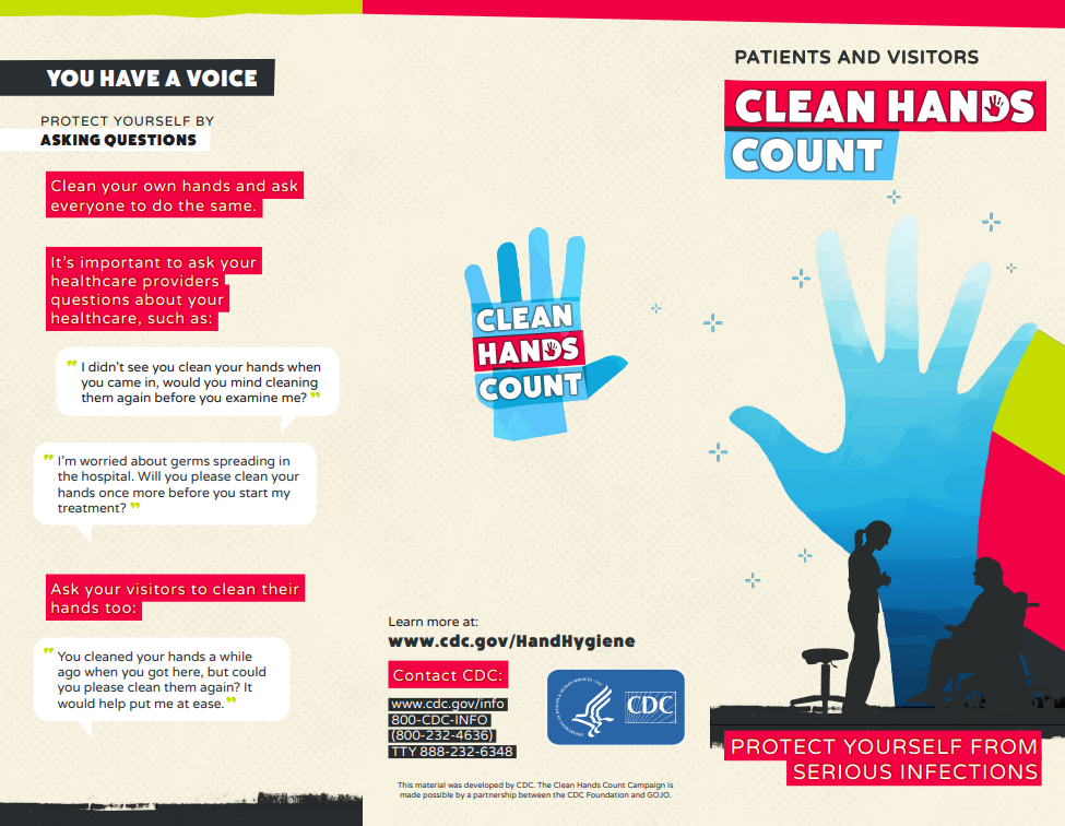 thumbnail of clean hands count patient brochure